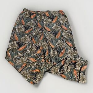 VTG 90'S HIPPY‎ BOHO INDIA Made FLORAL PAISLEY PRINT Wide Leg Pant Button Ankle